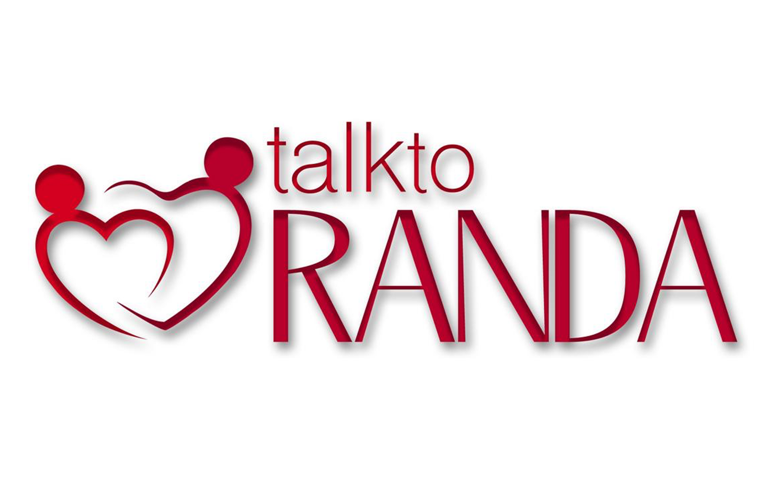 Logo with stylized heart and text 'talkto RAND'.